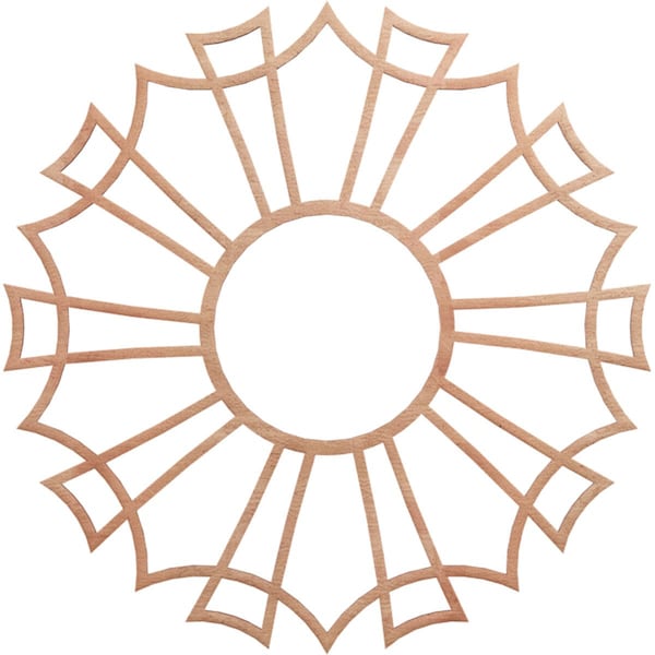 Ekena Millwork Augustus Wood Fretwork Pierced Ceiling Medallion, Cherry, 24"OD x 8 1/2"ID x 3/8"T CMWP24X24X0375AUCH - main